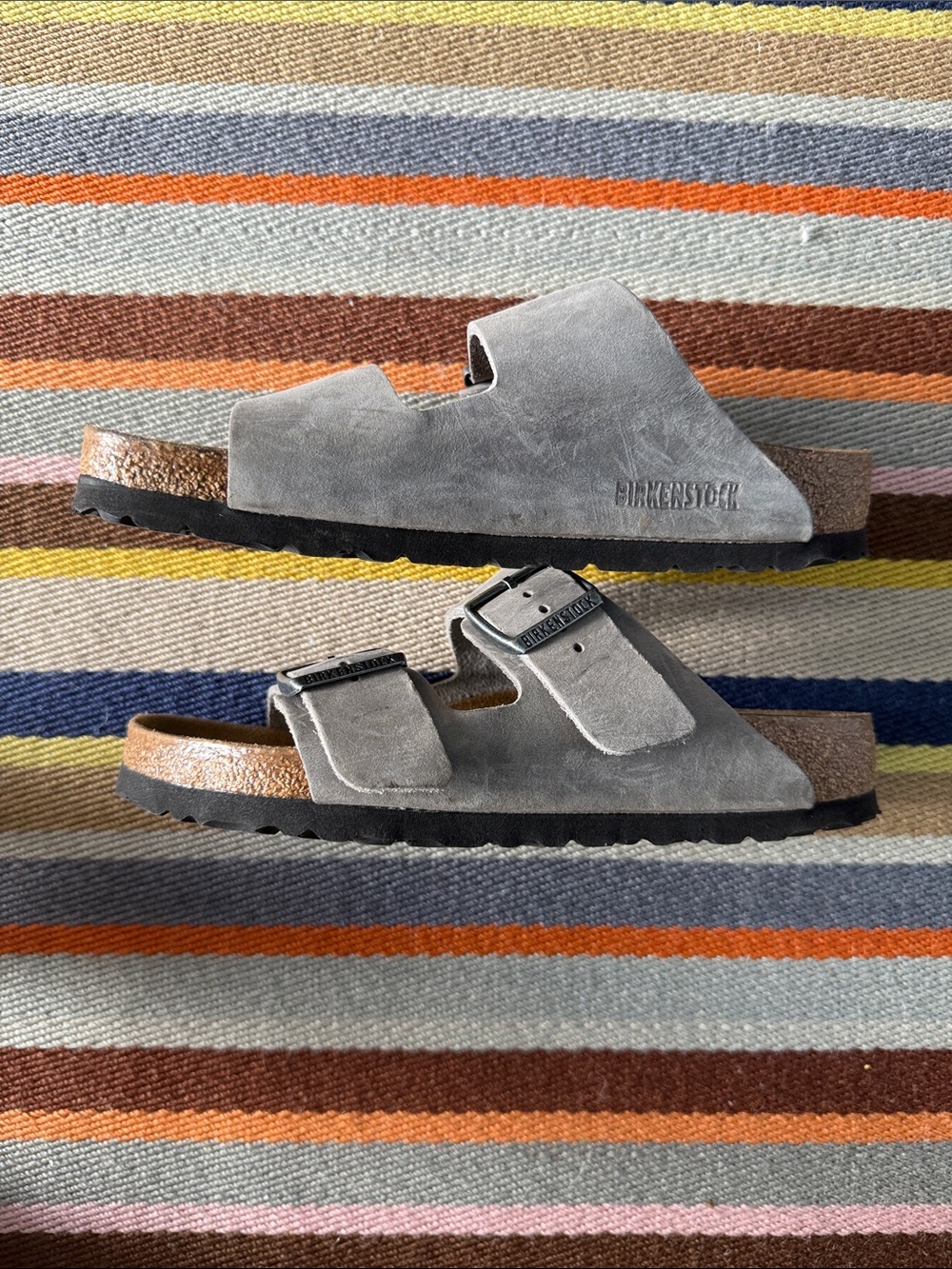 Birkenstock Arizona Two-Strap Sandals in Light Gray - Worn once - Picture 4 of 4